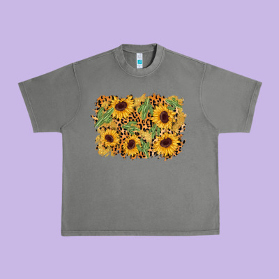 Cactus Leopard Sunflower Glitter Background Urban Heavy Tee Designed By Adodesignshop