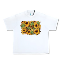 White cactus leopard sunflower glitter background Urban Heavy Tee - AdoDesignShop