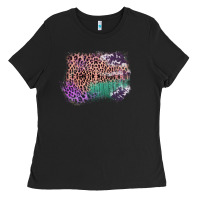 Black Leopard, Cowhide, Wood Pattern Frame Ladies Tee - Bettercallsaul
