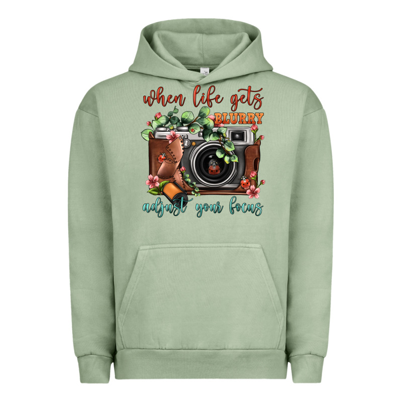 When Life Gets Blurry Adjust Your Focus Vintage Camera Urban Hoodie by FaDigitalArtStudio | Teevron