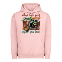Pigment Salmon When Life Gets Blurry Adjust Your Focus Vintage Camera Urban Hoodie - FaDigitalArtStudio
