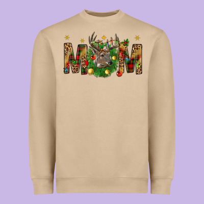Western Mom With Reindeer Heavyweight Sweatshirt Designed By Bundleandbundleshop