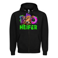 Black Boo Heifer Cow Zipper Hoodie - texasbilliewilder