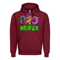 Burgundy Boo Heifer Cow Zipper Hoodie - texasbilliewilder