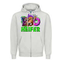 Dove Grey Boo Heifer Cow Zipper Hoodie - texasbilliewilder