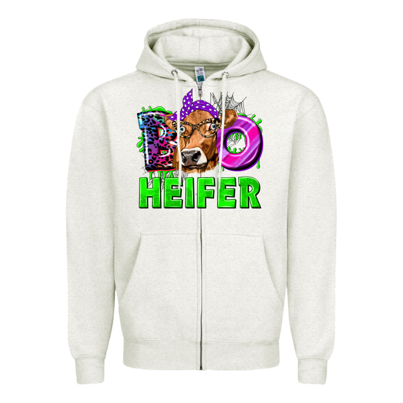 Boo Heifer Cow Zipper Hoodie by texasbilliewilder | Teevron