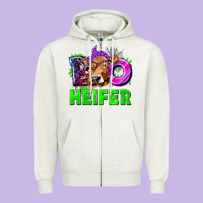 Boo Heifer Cow Zipper Hoodie Designed By Texasbilliewilder