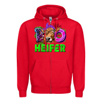 Red Boo Heifer Cow Zipper Hoodie - texasbilliewilder
