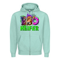 Seafoam Boo Heifer Cow Zipper Hoodie - texasbilliewilder