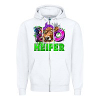 White Boo Heifer Cow Zipper Hoodie - texasbilliewilder