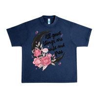 Navy all good things are wild and free Urban Heavy Tee - MaliasSmallBusiness