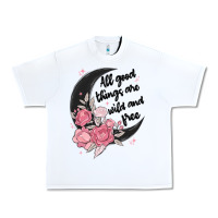 White all good things are wild and free Urban Heavy Tee - MaliasSmallBusiness
