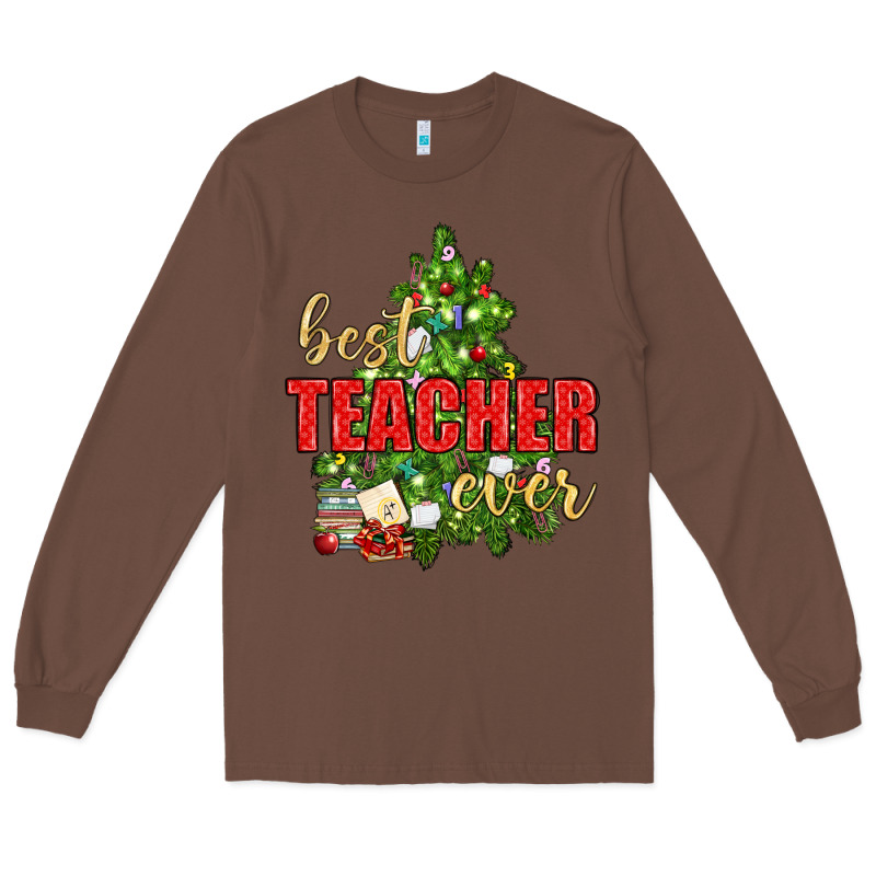 Best Teacher Ever With Christmas Tree Long Sleeve Tee by BundleAndBundleShop | Teevron