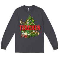 Smoke Best Teacher Ever With Christmas Tree Long Sleeve Tee - BundleAndBundleShop