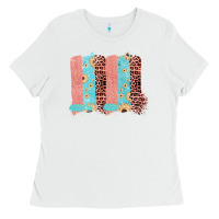 White Sunflower Leopard Jute Pattern Brushstrokes Ladies Tee - Bettercallsaul