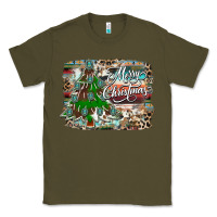Army Green merry Christmas tree western Classic Tee - CowhideDigitalArt