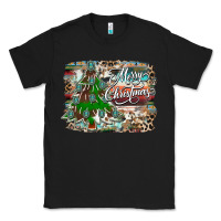Black merry Christmas tree western Classic Tee - CowhideDigitalArt