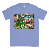 Colony Blue merry Christmas tree western Classic Tee - CowhideDigitalArt