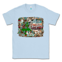 Dusty Blue merry Christmas tree western Classic Tee - CowhideDigitalArt