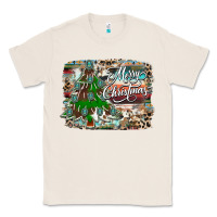 Natural merry Christmas tree western Classic Tee - CowhideDigitalArt
