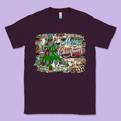 Merry Christmas Tree Western Classic Tee Designed By Cowhidedigitalart