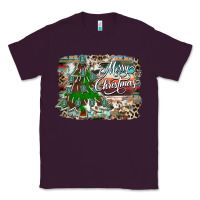 Plum merry Christmas tree western Classic Tee - CowhideDigitalArt
