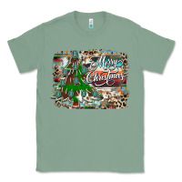 Sage merry Christmas tree western Classic Tee - CowhideDigitalArt