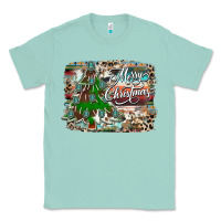 Seafoam merry Christmas tree western Classic Tee - CowhideDigitalArt