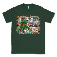 Sports Green merry Christmas tree western Classic Tee - CowhideDigitalArt