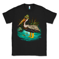 Black fishing pelican camp Classic Tee - NancyCooperArtShop