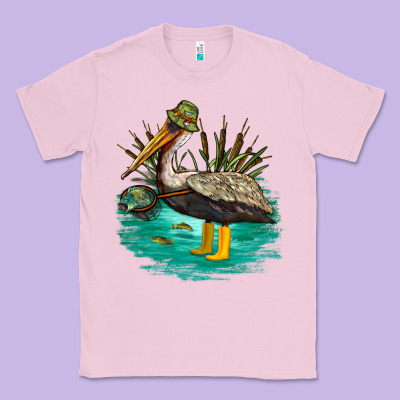Fishing Pelican Camp Classic Tee Designed By Nancycooperartshop