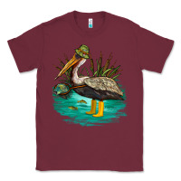 Burgundy fishing pelican camp Classic Tee - NancyCooperArtShop