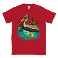 Red fishing pelican camp Classic Tee - NancyCooperArtShop