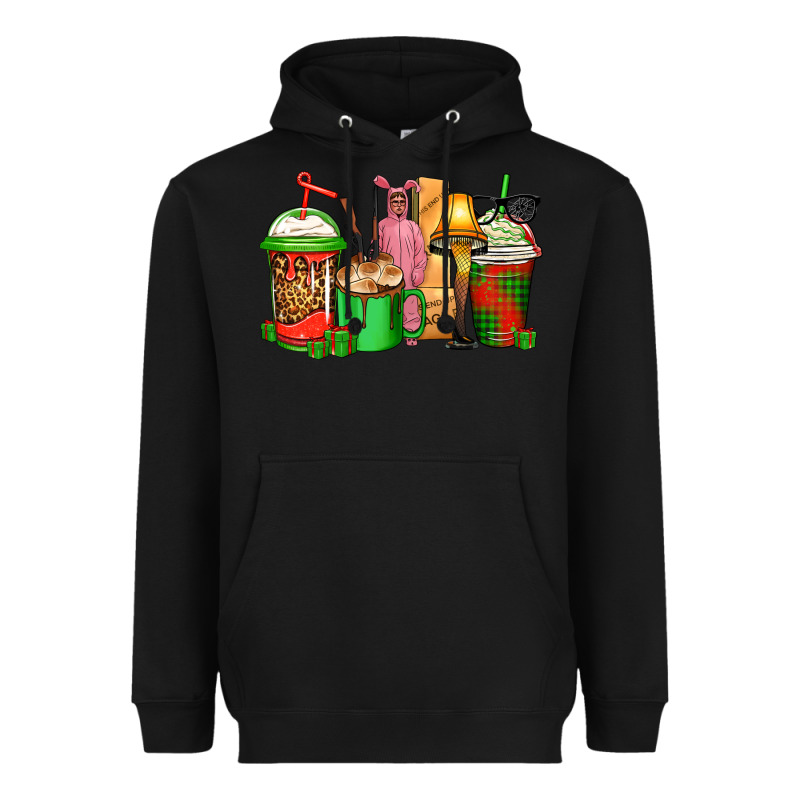 Christmas Movie Coffee Cups Heavyweight Hoodie by CowGirlArtShop | Teevron