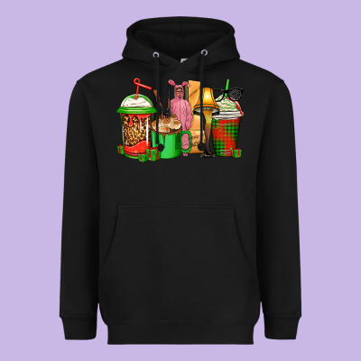 Christmas Movie Coffee Cups Heavyweight Hoodie Designed By Cowgirlartshop