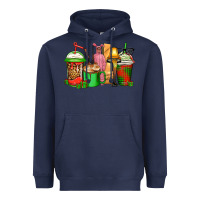Navy christmas movie coffee cups Heavyweight Hoodie - CowGirlArtShop