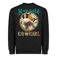 Black Western Stay Wild Cowgirl Heavyweight Sweatshirt - BundleAndBundleShop