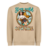 Mushroom Western Stay Wild Cowgirl Heavyweight Sweatshirt - BundleAndBundleShop