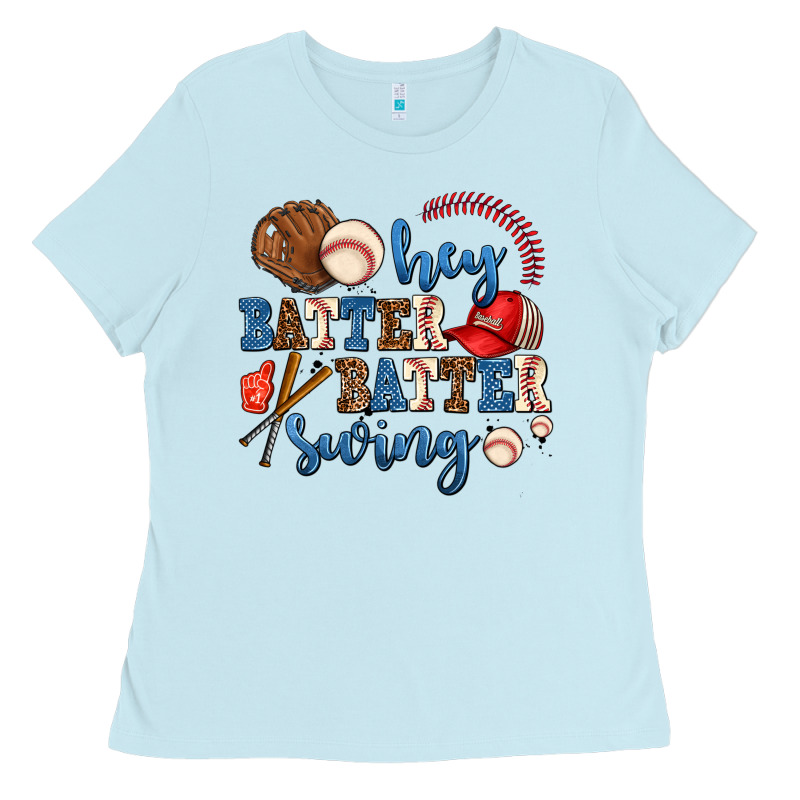 Hey Batter Batter Swing Ladies Tee by AdoDesignShop | Teevron