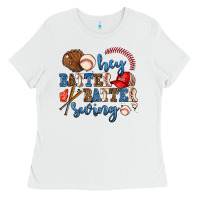 White hey batter batter swing Ladies Tee - AdoDesignShop