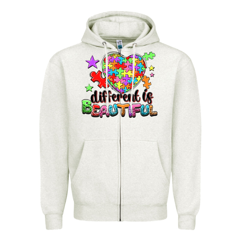 Different Is Beautiful Zipper Hoodie by NancyCooperArtShop | Teevron