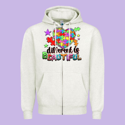 Different Is Beautiful Zipper Hoodie Designed By Nancycooperartshop