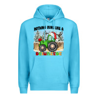 Ocean Blue nothing runs like a reindeere Premium Hoodie - CowGirlArtShop