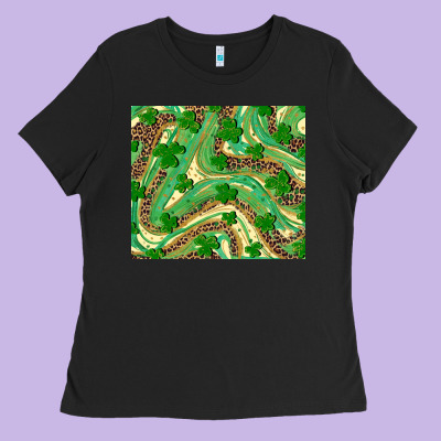 Shamrock Leopard Ladies Tee Designed By Ranaportraitstore