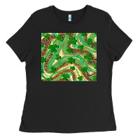 Black shamrock leopard Ladies Tee - RanaPortraitStore