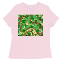 Bubblegum Pink shamrock leopard Ladies Tee - RanaPortraitStore
