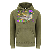 Vintage Olive throw me something mister mardi gras duck Vintage Hoodie - MaliasSmallBusiness