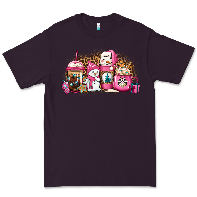 Pink Christmas Winter Snowman Coffee Premium Tee by Jasminsmagicworld | Teevron