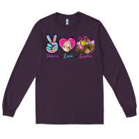 Plum Peace Love Easter Long Sleeve Tee - BundleAndBundleShop