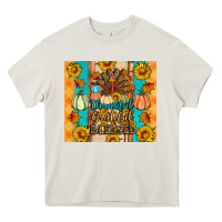 Cream Thankful grateful blessed Heavy Core Tee - Artiststas